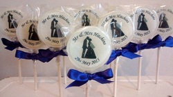 Wedding Favour lollipop image lolly black and white themed wedding place setting